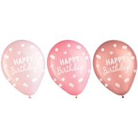 Ballons en latex Happy Birthday, or rose, 11 po, paq. 15 Front_Flat
