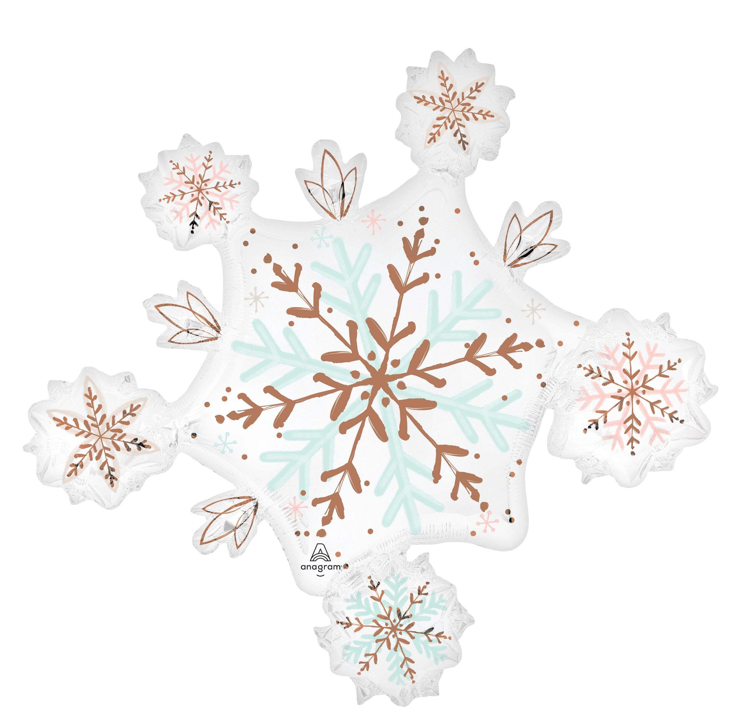 Satin Winter Wonderland Snowflake Balloon Front_Flat