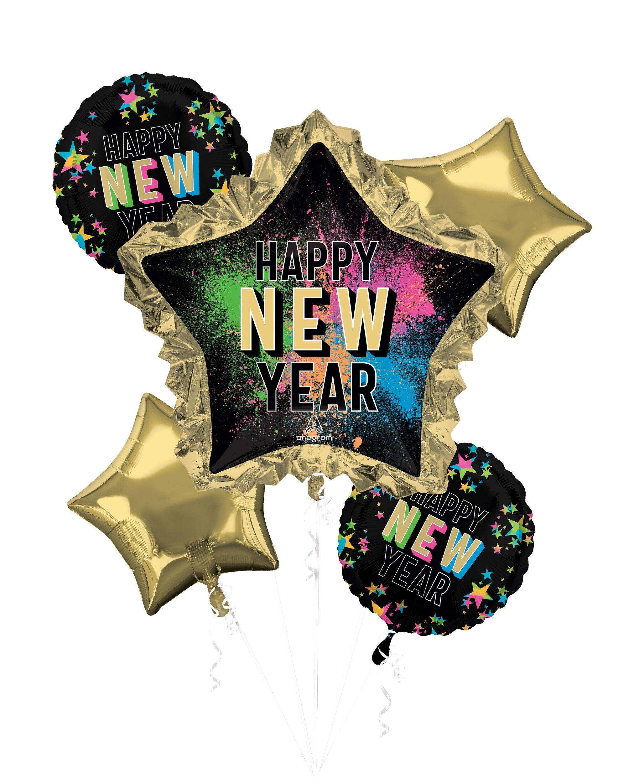 New Years Glow Balloon Bouquet Front_Flat