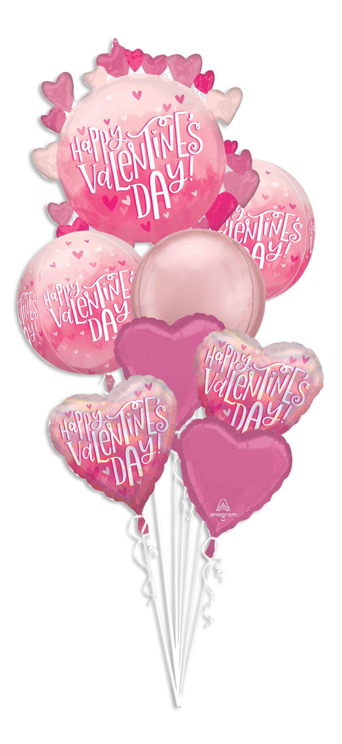 Pearl Shine Balloon Bouquet, Helium Inflation Included, 8-pc Front_Flat