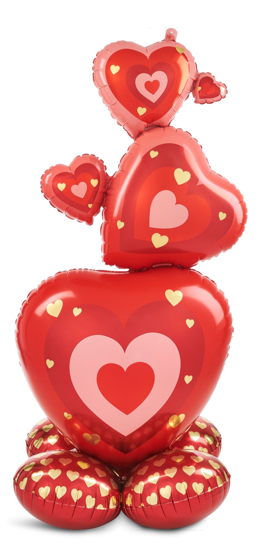 Airloonz Stacked Hearts Balloon Display Set, Red Party City