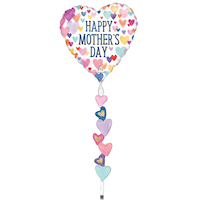 Ballon de luxe AirWalker de la fête des Mères, coeurs, 18 po Front_Flat