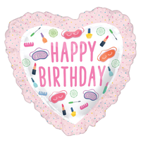 Ballons géant en forme de coeur Soirée spa, rose pâle, 28 po, gonflage à l'hélium inclus pour fête d'anniversaire