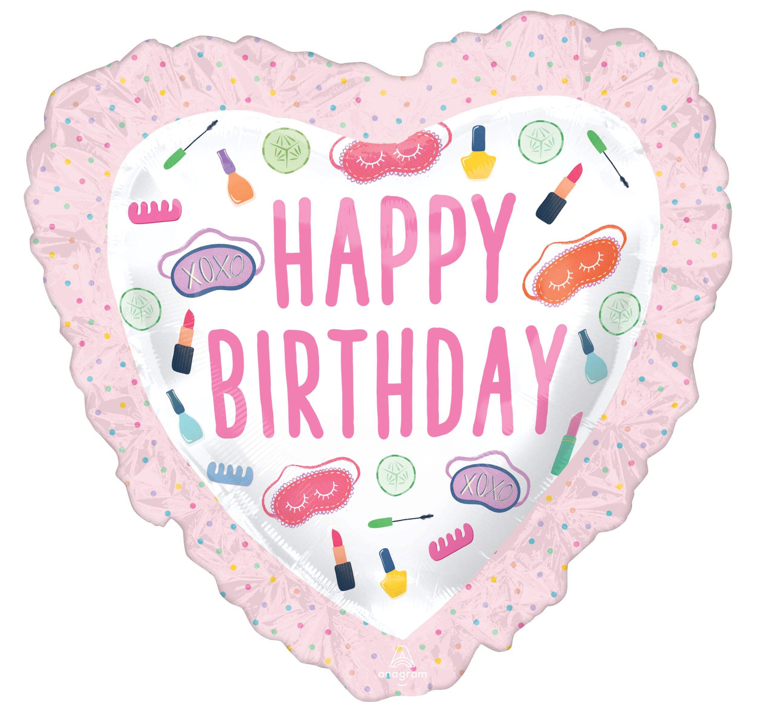 Ballons géant en forme de coeur Soirée spa, rose pâle, 28 po, gonflage à l'hélium inclus pour fête d'anniversaire Front_Flat