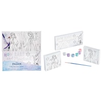 Disney Frozen Colour Your Own Canvas Painting Kit, Multi-Coloured, 10-pk, for Arts & Crafts/Birthday Favour, Frozen Canvas Painting Kit
