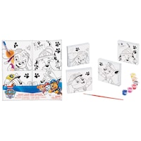 Nickelodeon PAW Patrol Colour Your Own Canvas Painting Kit, Multi-Coloured, 11-pk, for Kids Arts & Crafts/Birthday Favour