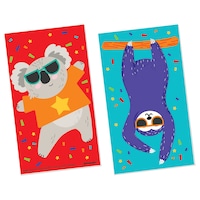 Koala & Sloth Notepad Books, Red/Blue, 24-pk, for Arts & Crafts/Birthday Favour Front_Flat