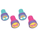 Rainbow & Butterfly Stampers, Pink/Purple, 12-pk, for Arts & Crafts/Birthday Favour Overhead_Plunge