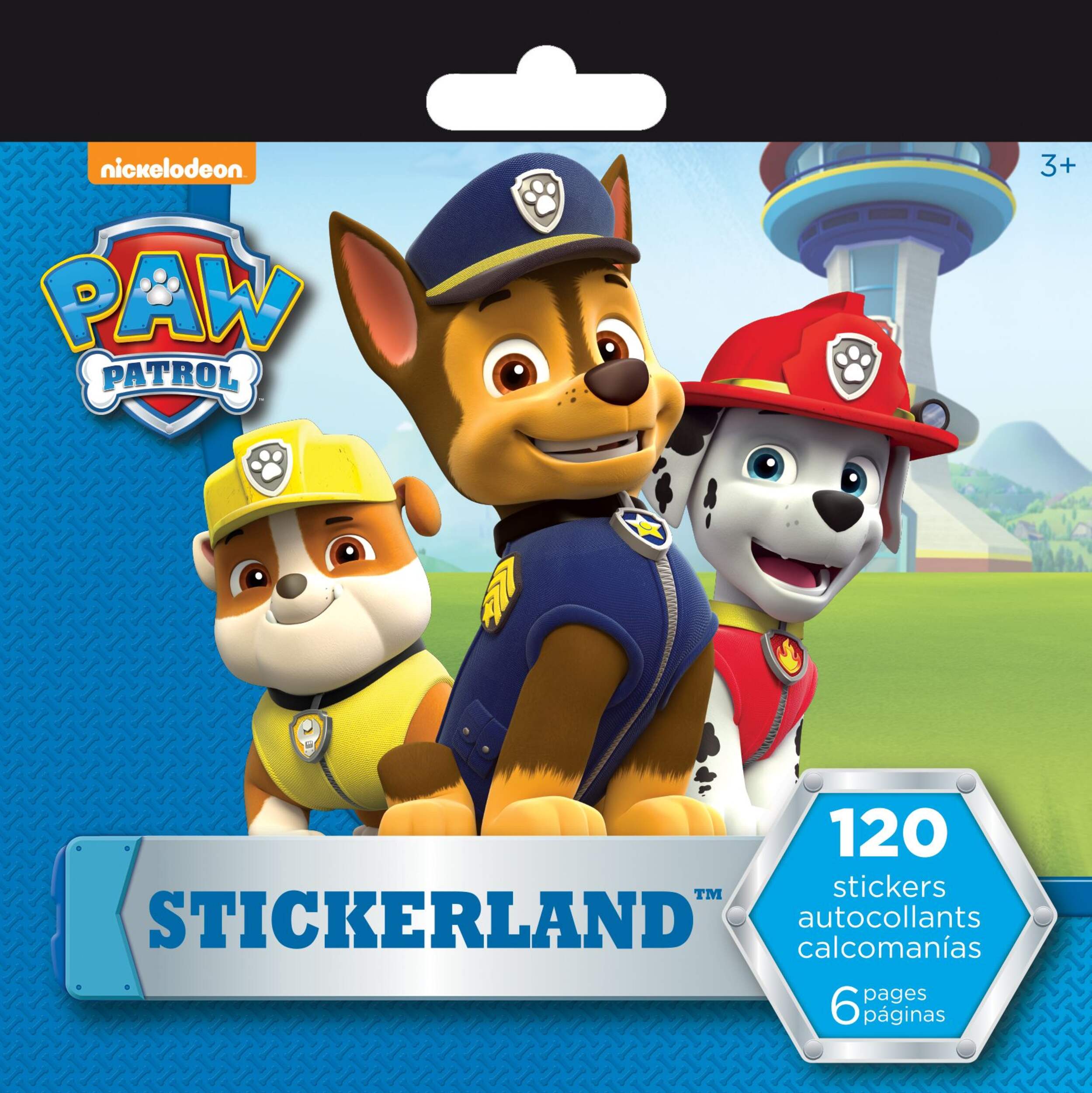 Nickelodeon PAW Patrol Chase & Marshall Mini Stickerland Sticker Pack, Multi-Coloured, 6 Sheets, 120-pk, for Arts & Crafts/Birthday Favour Front_Flat