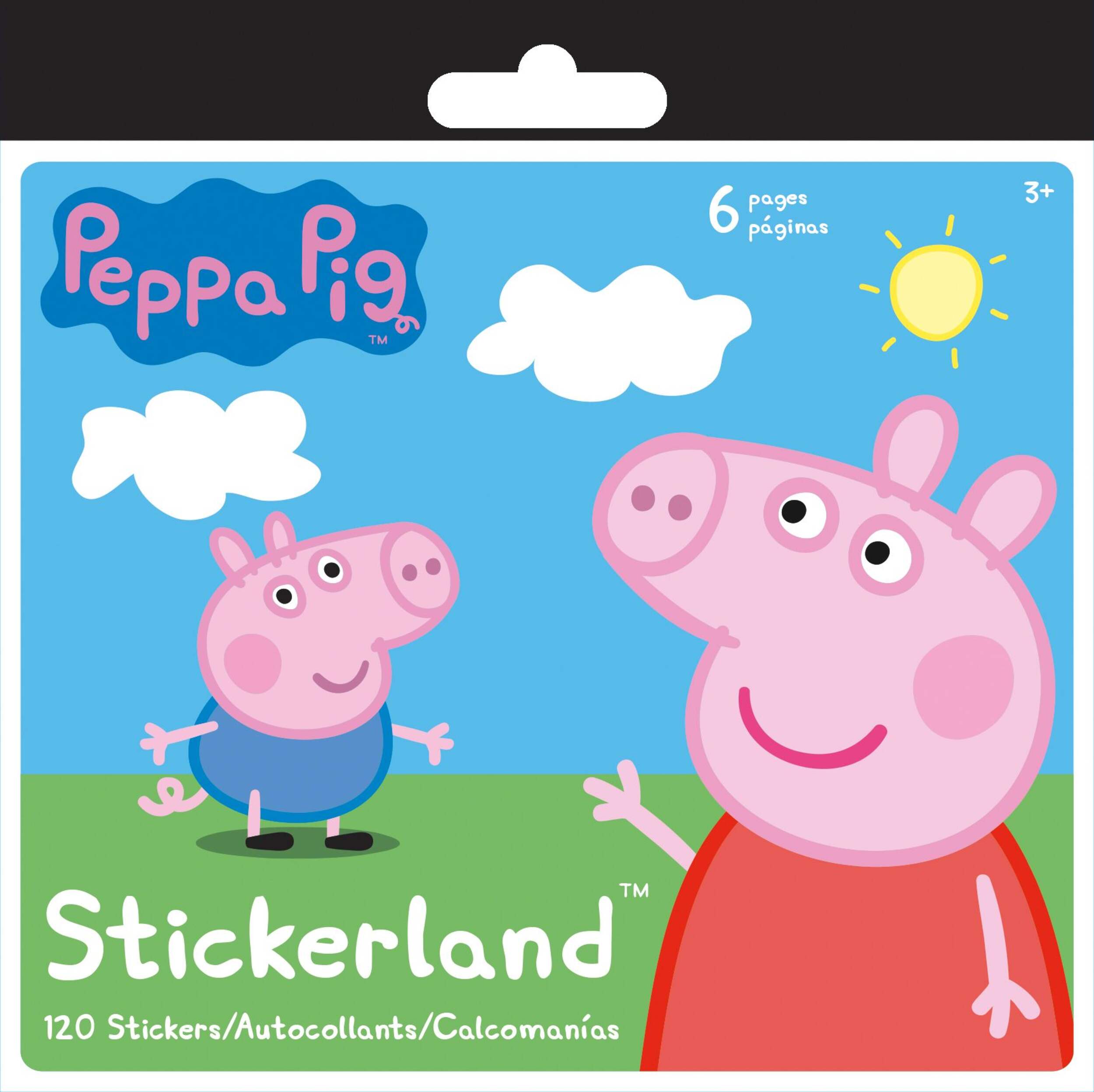 Nickelodeon Peppa Pig Mini Stickerland Sticker Pack, Multi-Coloured, 6 Sheets, 120-pk, for Arts & Crafts/Birthday Favour, Peppa Pig Stickers Front_Flat