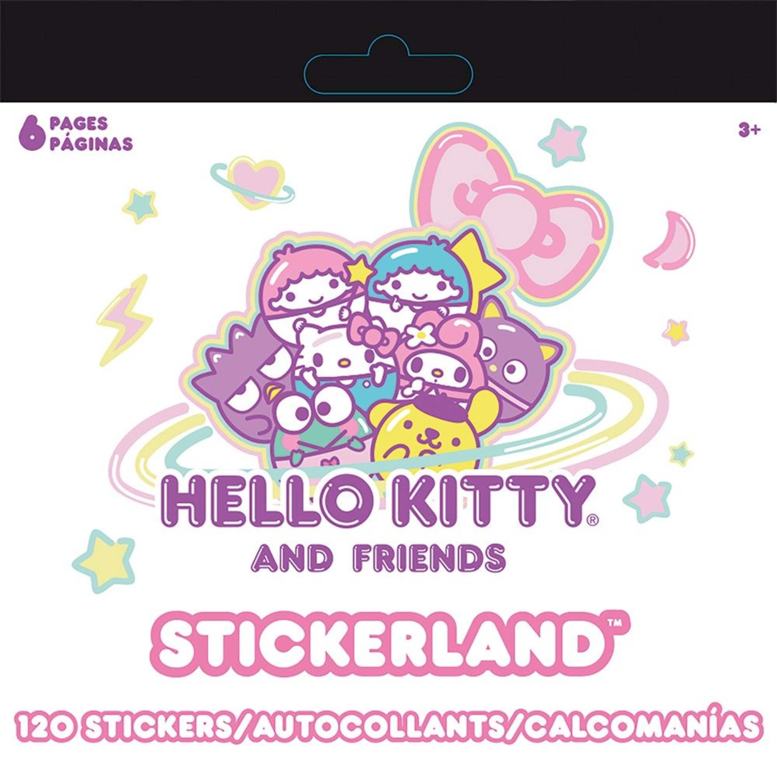 Hello Kitty Mini Stickerland Sticker Pack, Multi-Coloured, 6 Sheets, 120-pk, for Arts & Crafts/Birthday Favour, Arts and Crafts Stickers Front_Flat