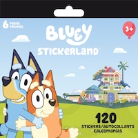 Disney Bluey Mini Stickerland Sticker Pack, Multi-Coloured, 6 Sheets, 120-pk, for Arts & Crafts/Birthday Favour Front_Flat