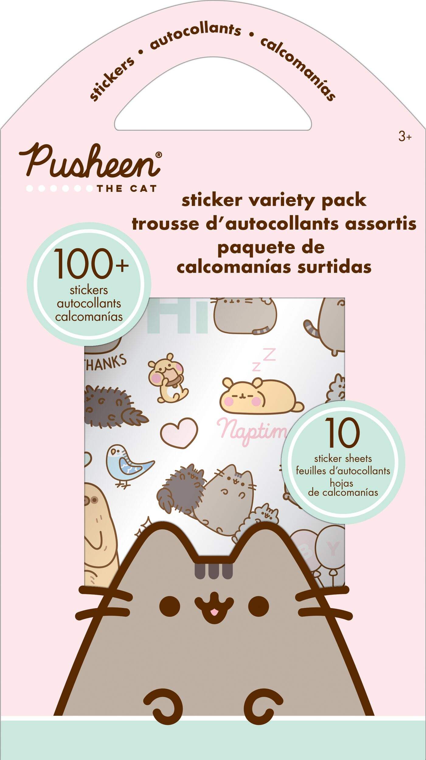 Cats Sticker Variety Pack, Multi-Coloured, 10 Sheets, 100-pk, for Arts & Crafts/Birthday Favour Stickers Front_Flat