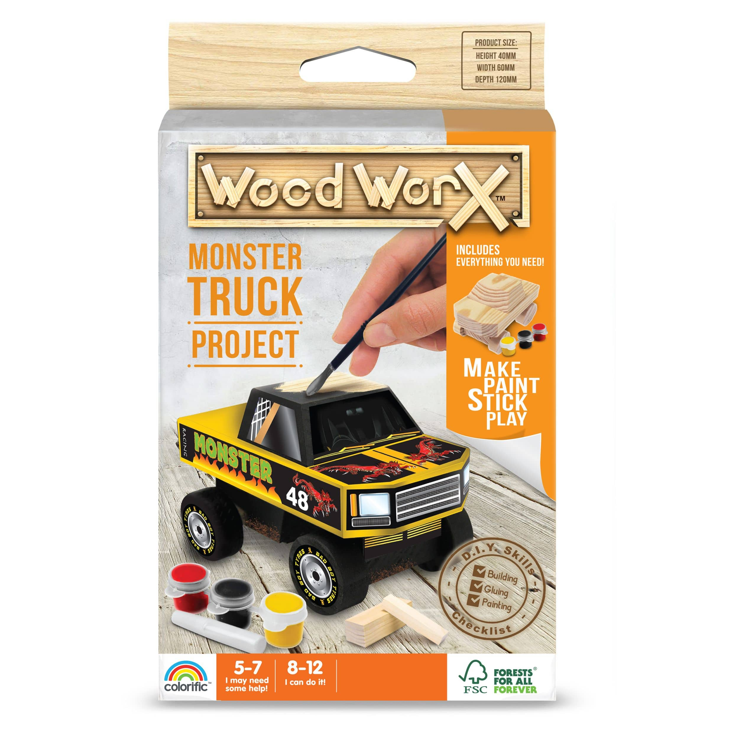 Wood Worx Mini Monster Truck Kit Party City