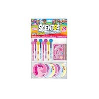 Unicorn Scented Stationary Pack with Pens, Stickers & Notebooks, Multi-Coloured, 24-pk, for Arts & Crafts/Birthday Favour Front_Flat