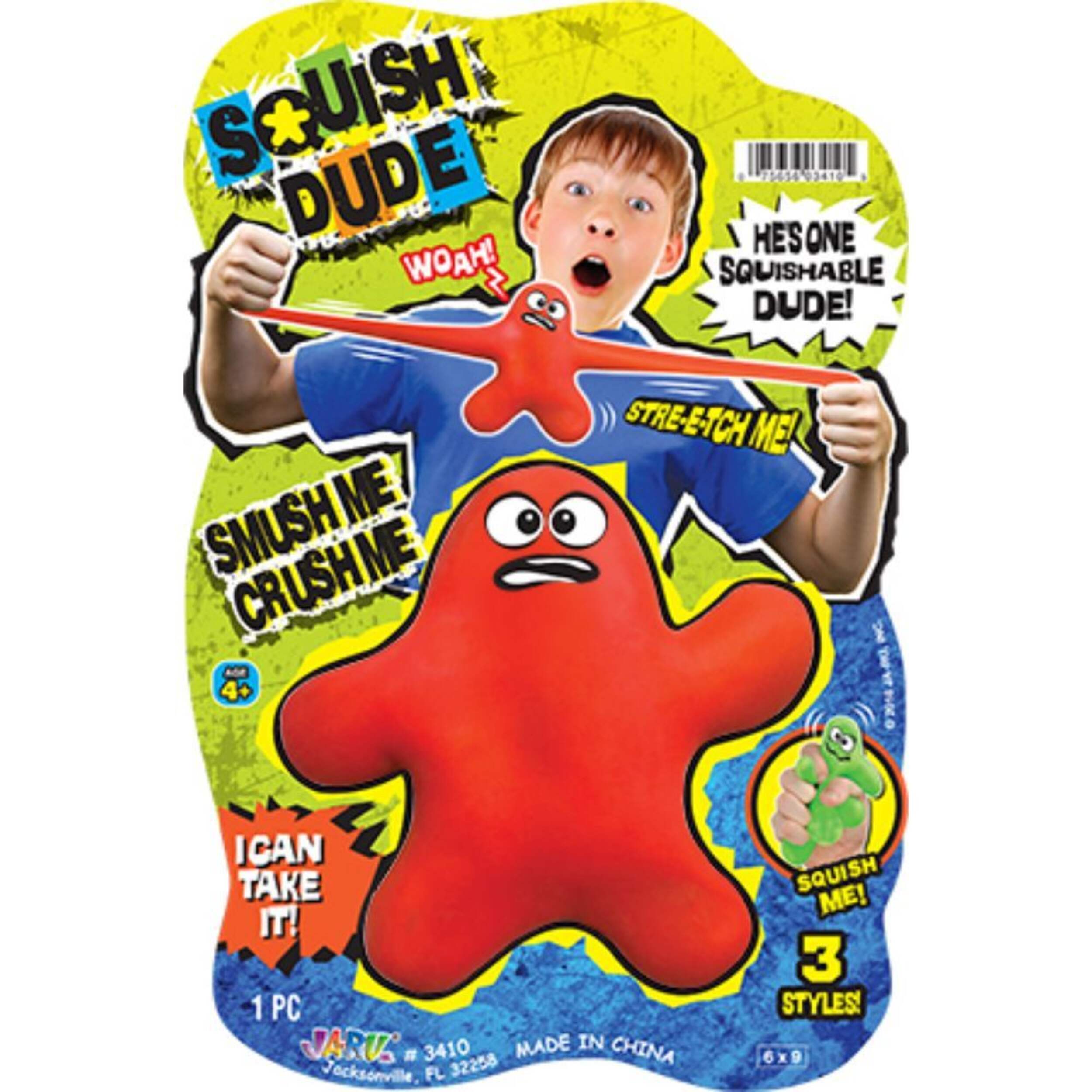 Squish Dude Squishy Toy, Multi-Coloured, Ages 4+, for Birthday/Party Favour, Sensory Play Toy Front_Flat
