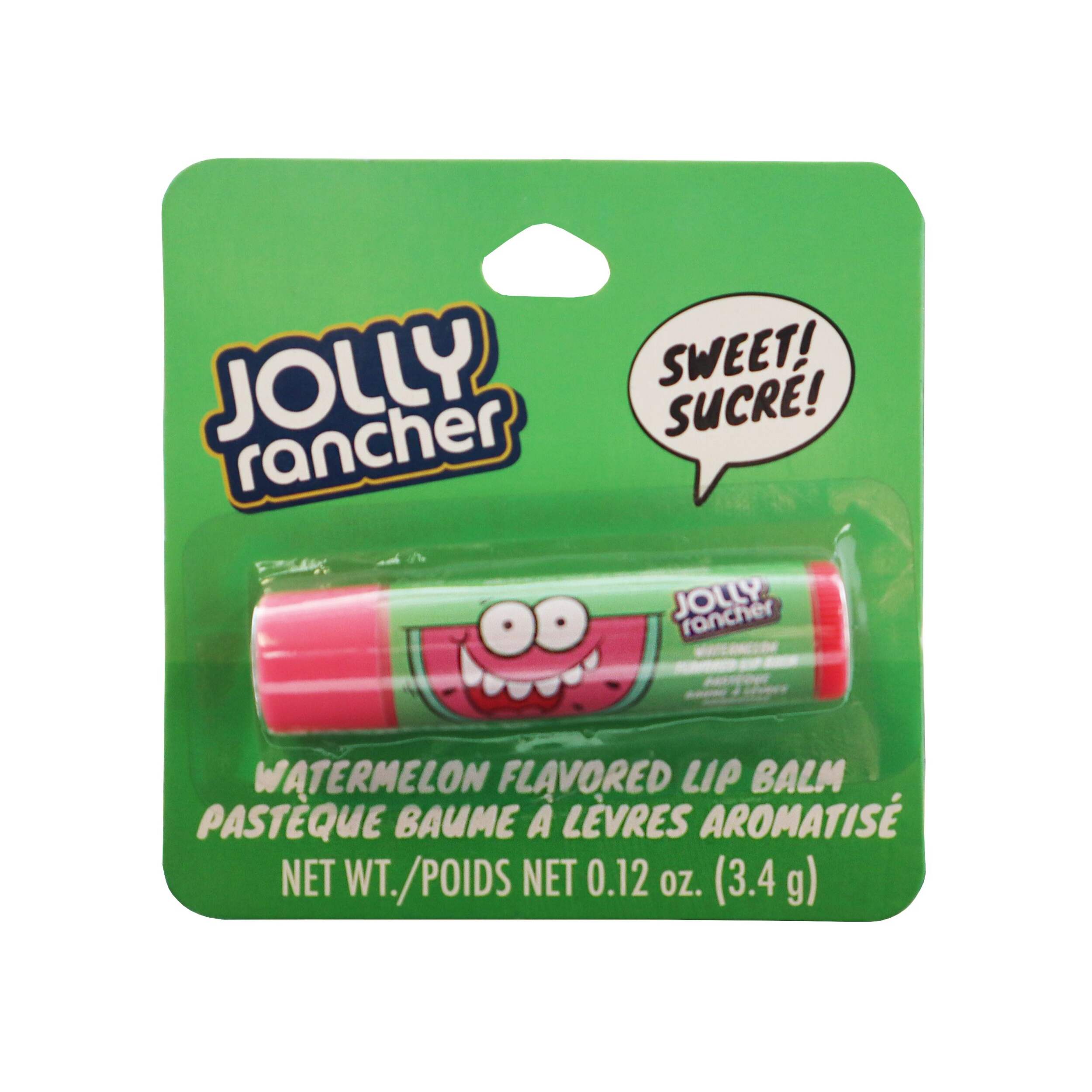 Jolly Rancher Lip Balm Stick, Green/Pink, Watermelon, for Birthday Party Front_Flat