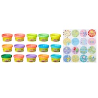 Play-Doh Party Bag with Cans & Stickers, Multi-Coloured, 12-pk, Ages 2+, for Arts & Crafts/Birthday Favour Composite_or_Mixed