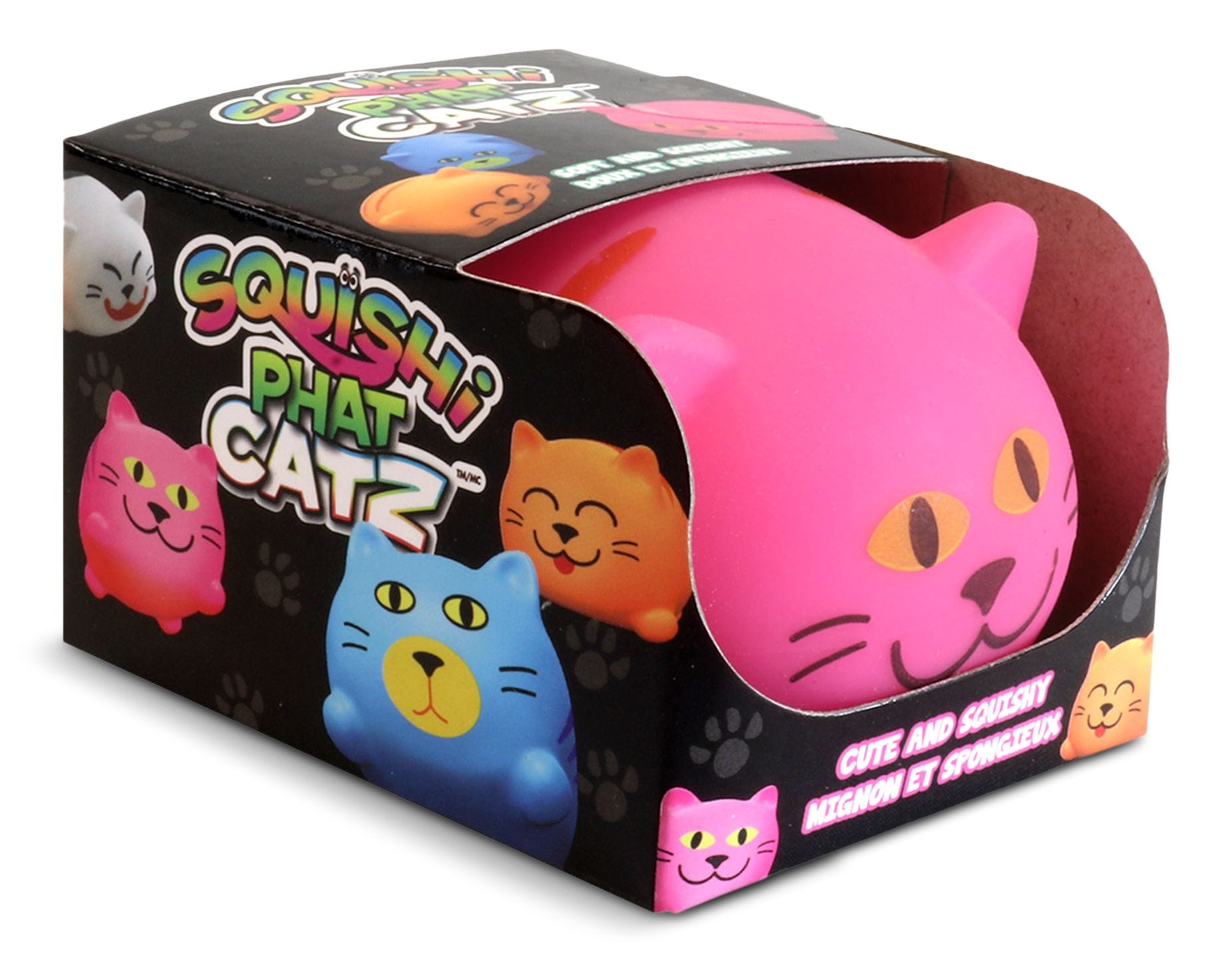 Cat Squishi Phat Catz Stress Toy, Multi-Coloured, for