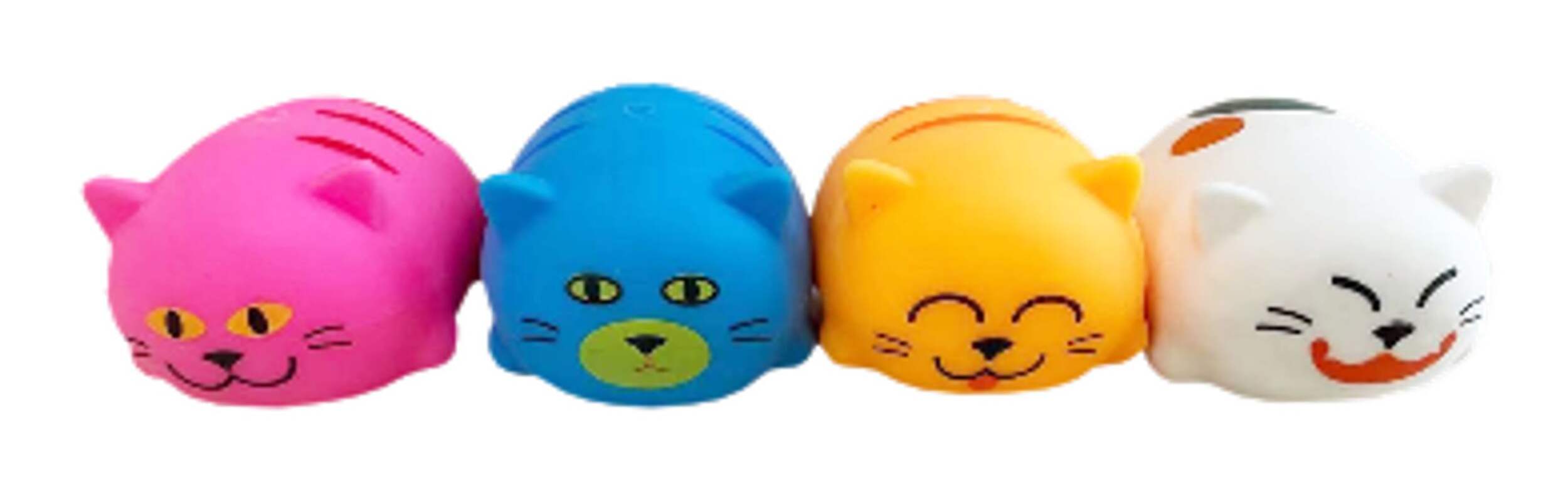 Cat Squishi Phat Catz Stress Toy, Multi-Coloured, for Birthday/Party Favour Composite_or_Mixed