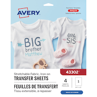 Fabric Transfer for Stretch, 4-pk, for Arts & Crafts/Birthday Favour, Customizable Fabric Transfer Sheets