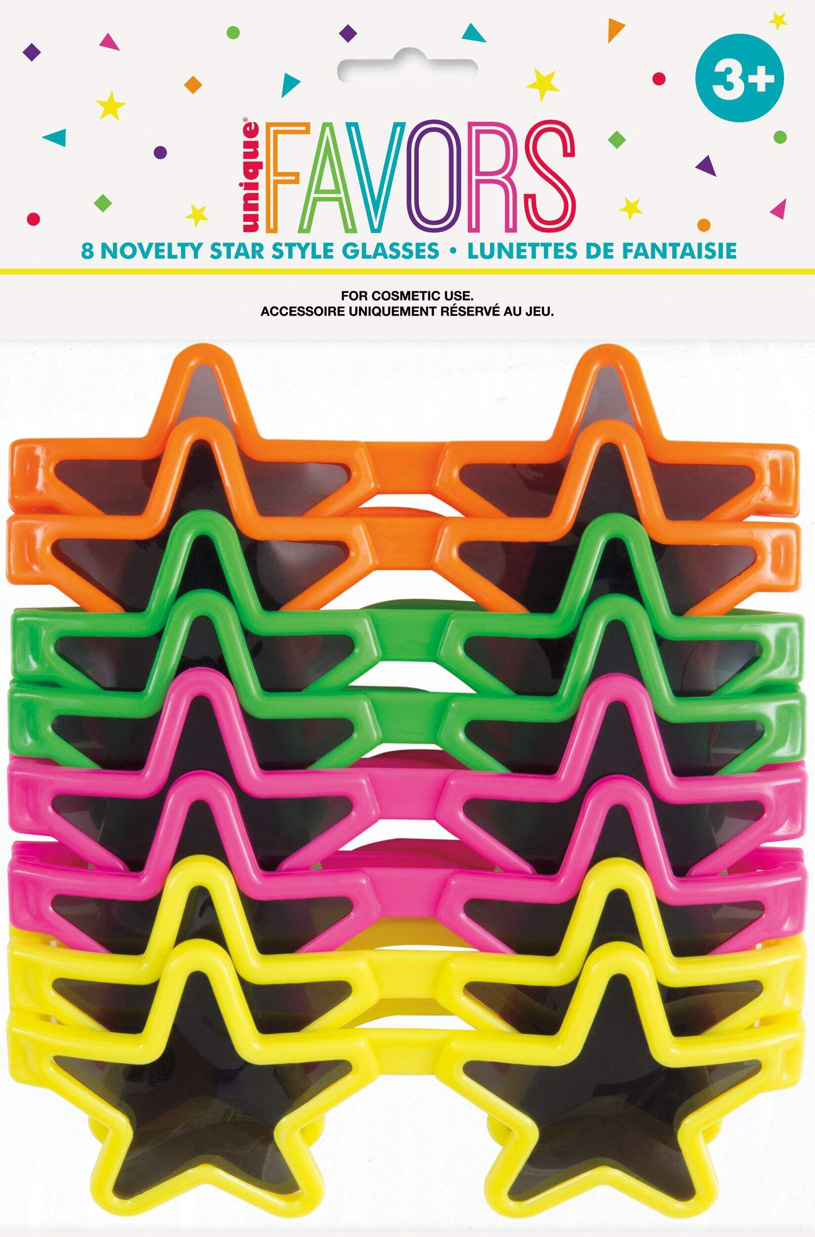 Lunettes de soleil étoiles, choix varié, paq. 8 Front_Flat