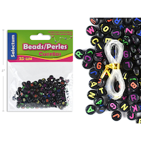 Neon Letter Plastic Beads for Bracelets, 25-pc