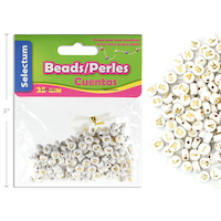 White/ Gold Plastic Letter Beads