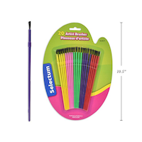 Paint Brushes, Assorted Colours, 20-pc Coloured Paint Brush Set