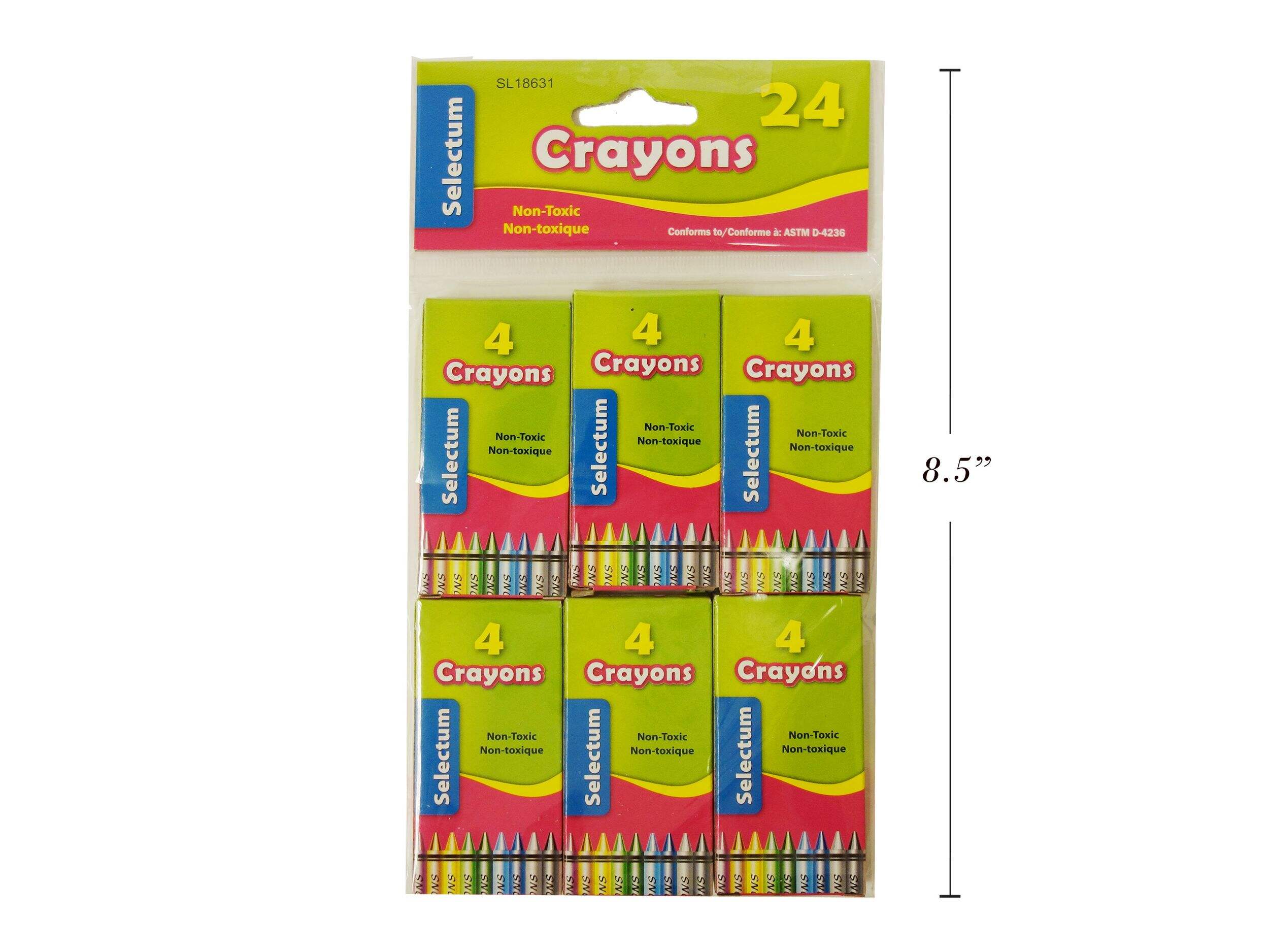 4-pc Crayon Set, 6-pk Wax Crayons Front_Flat