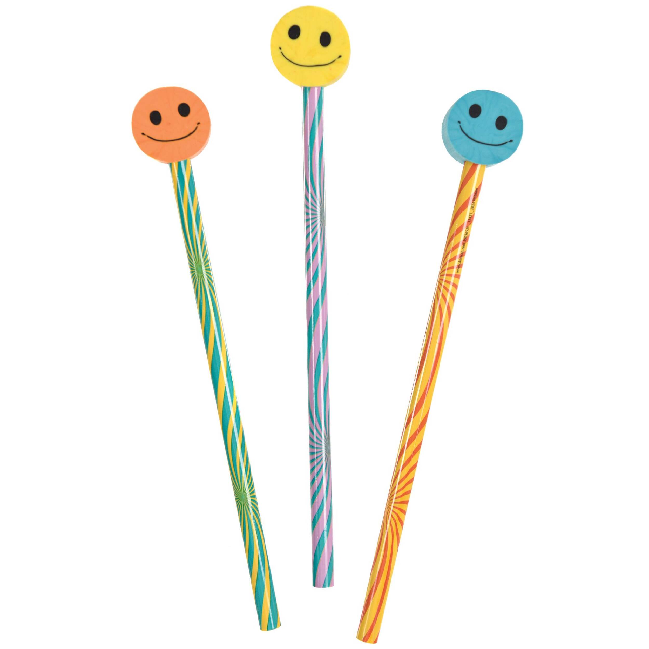 Smile Pencil with Eraser Topper, 12-ct Front_Flat