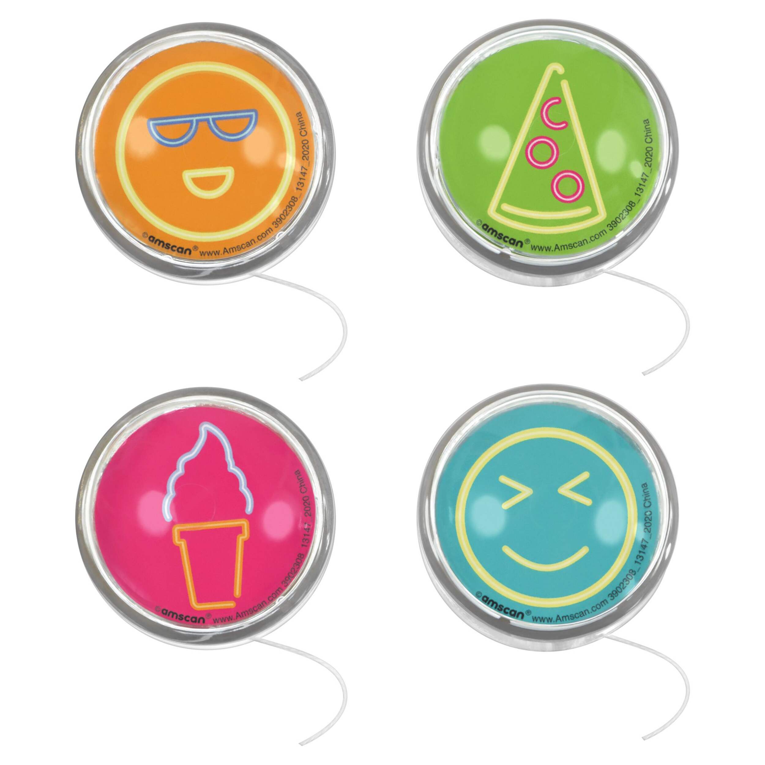Yo-yos avec dessin colorés, paq. 8 Front_Flat