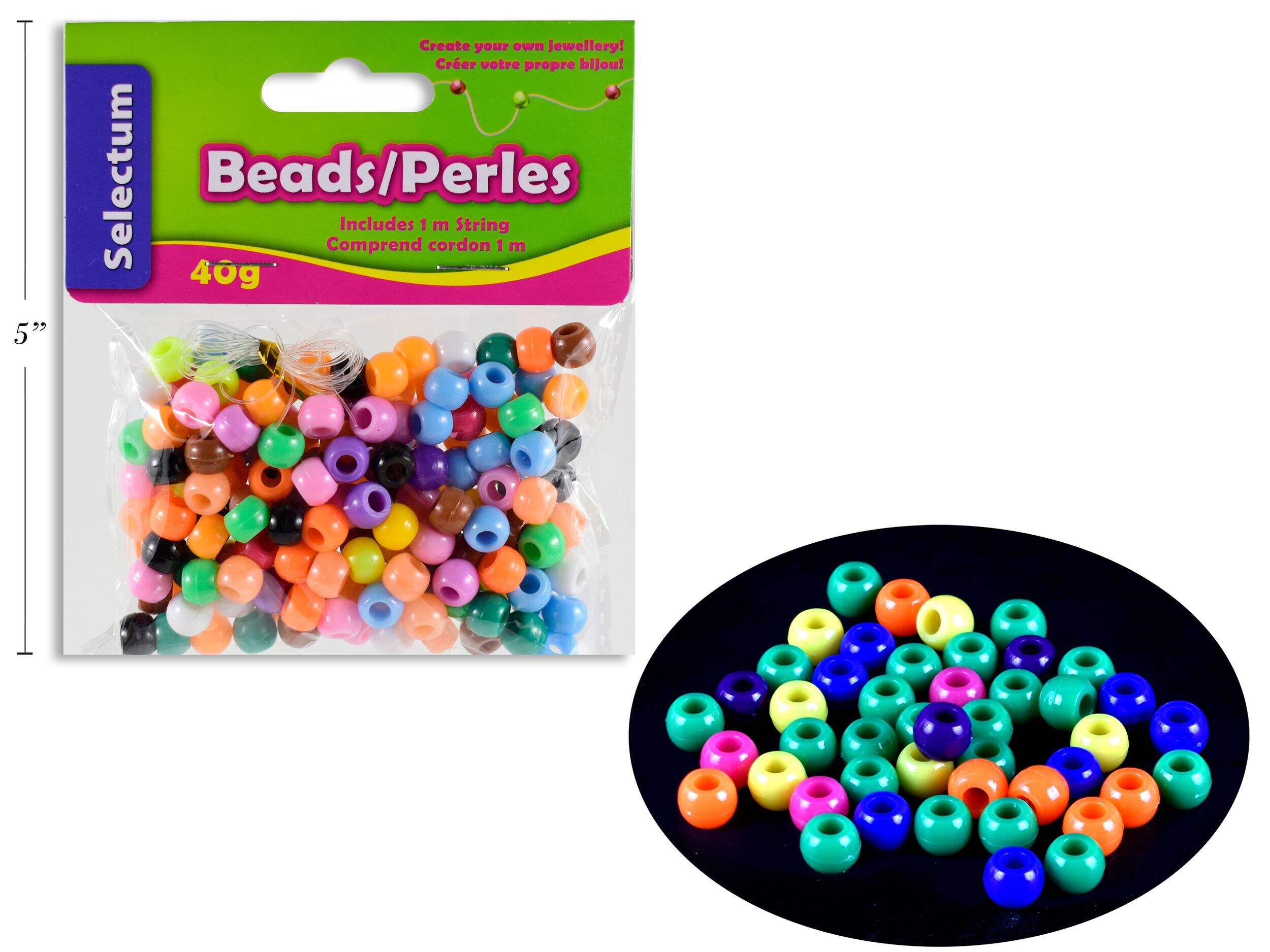 Round Beads With String, Assorted Colour Beads Composite_or_Mixed