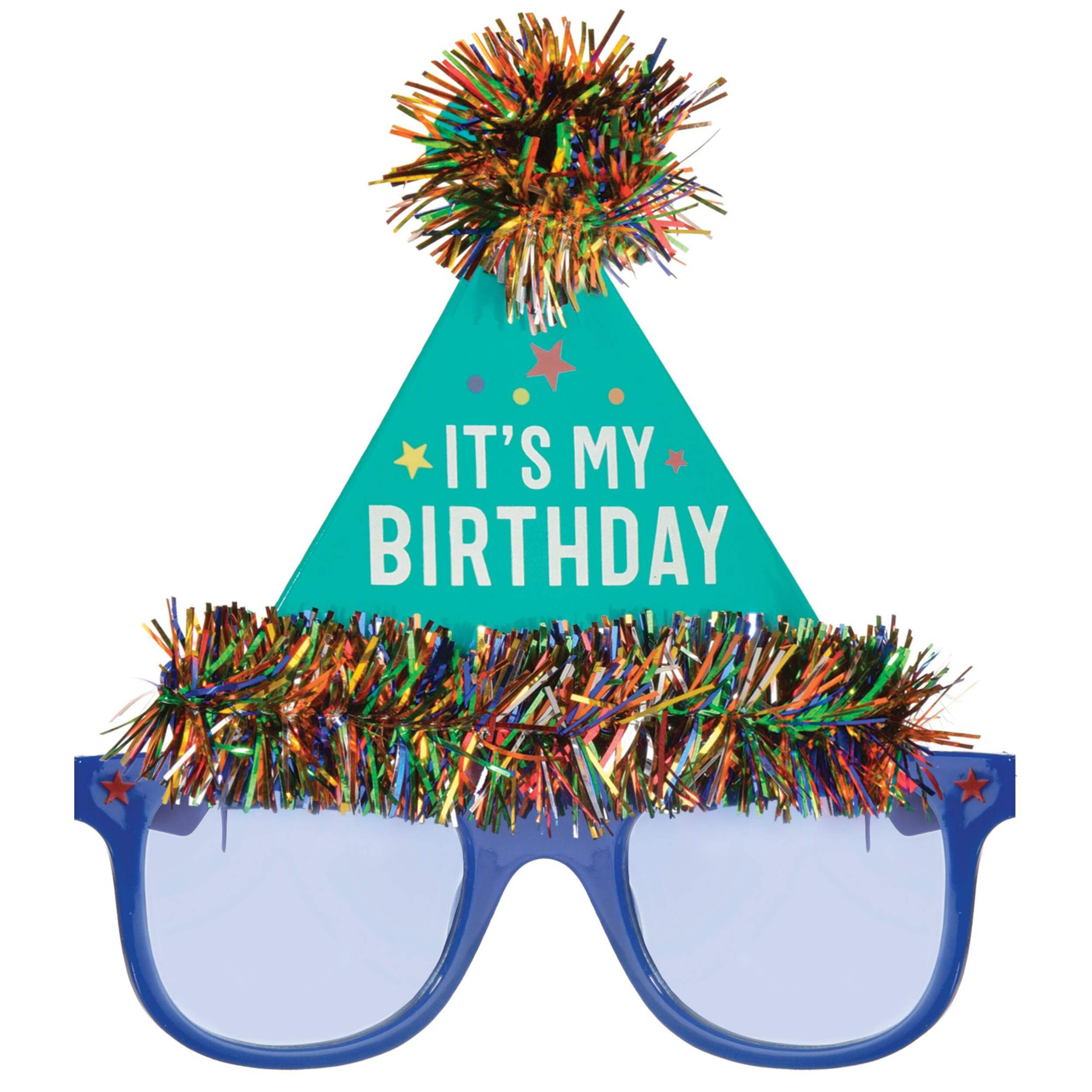 Lunettes à confettis amusantes avec mention « It's My Birthday » Front_Flat