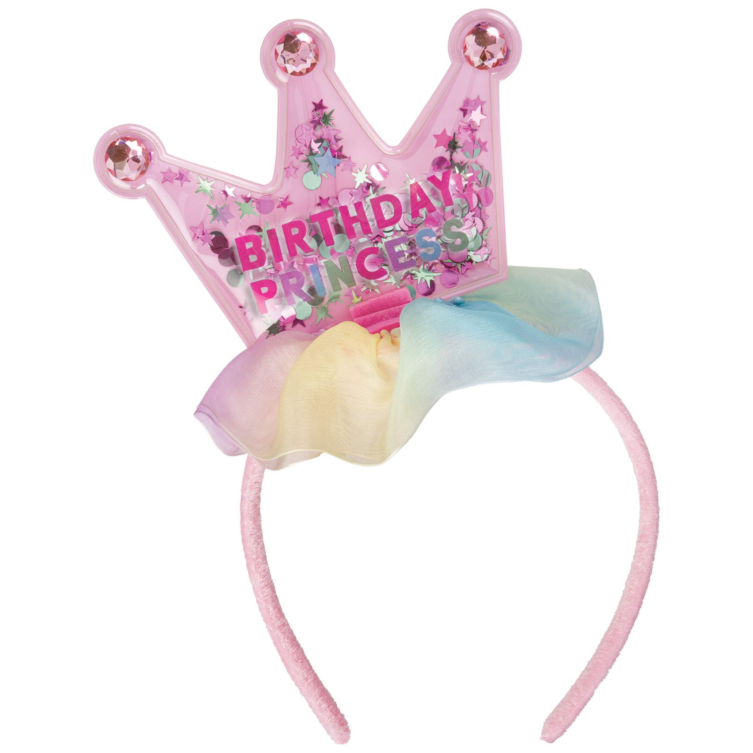 Serre-tête de fête d'anniversaire de princesse, pastel Front_Flat