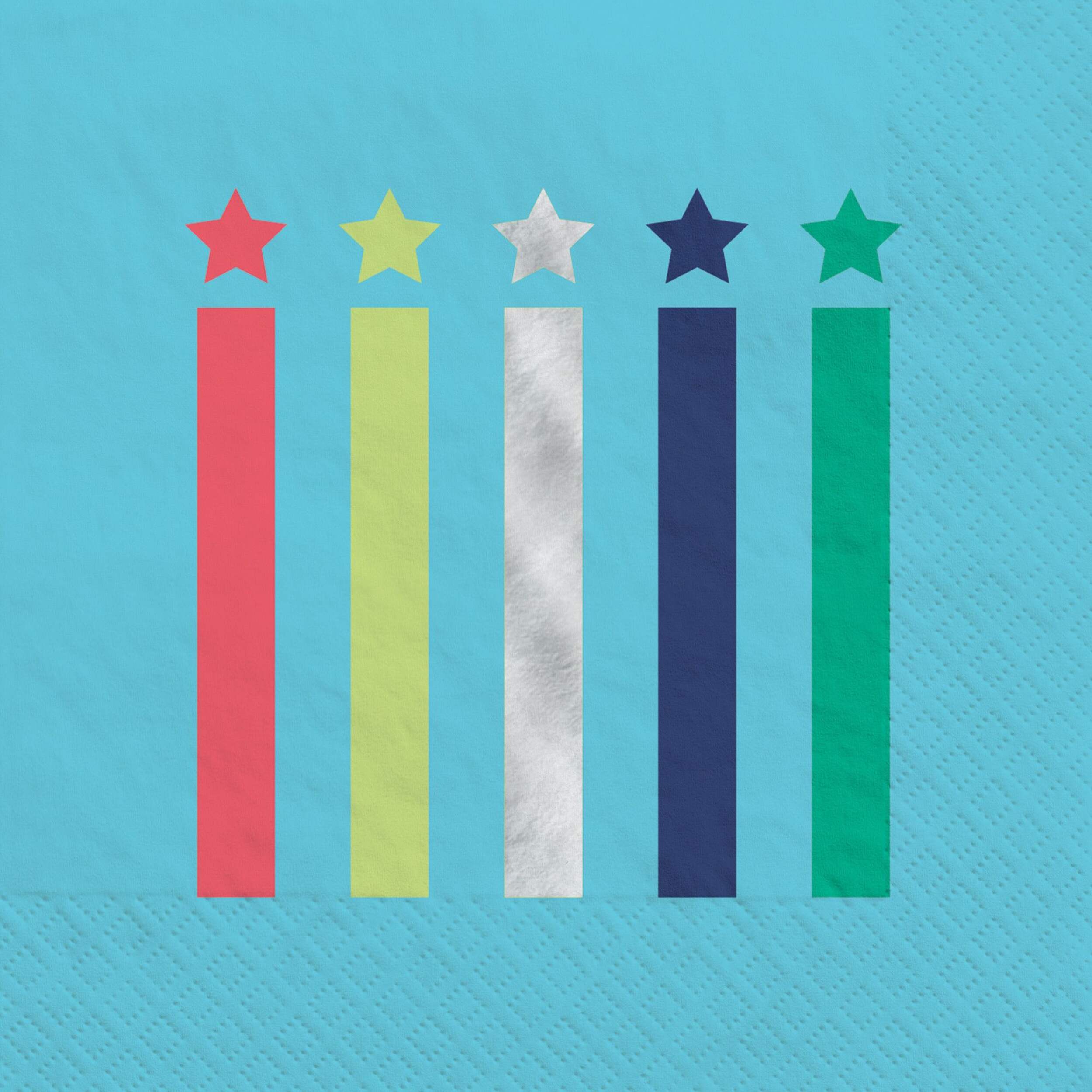 Modern Birthday Candle 2-Ply Paper Beverage Napkins, 5-in, 16-pk Overhead_Flat