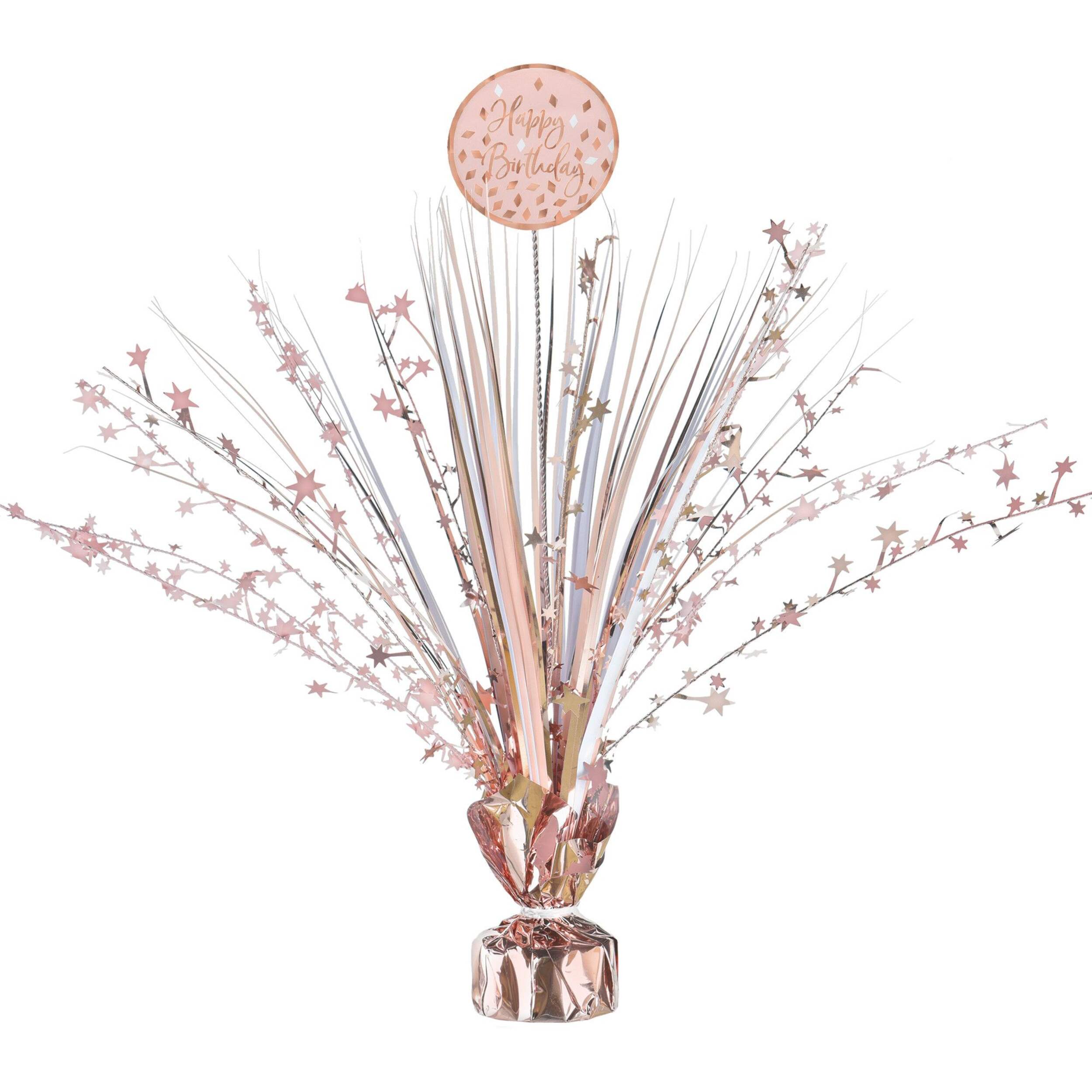 Blush Happy Birthday Spray Centerpiece Front_Flat