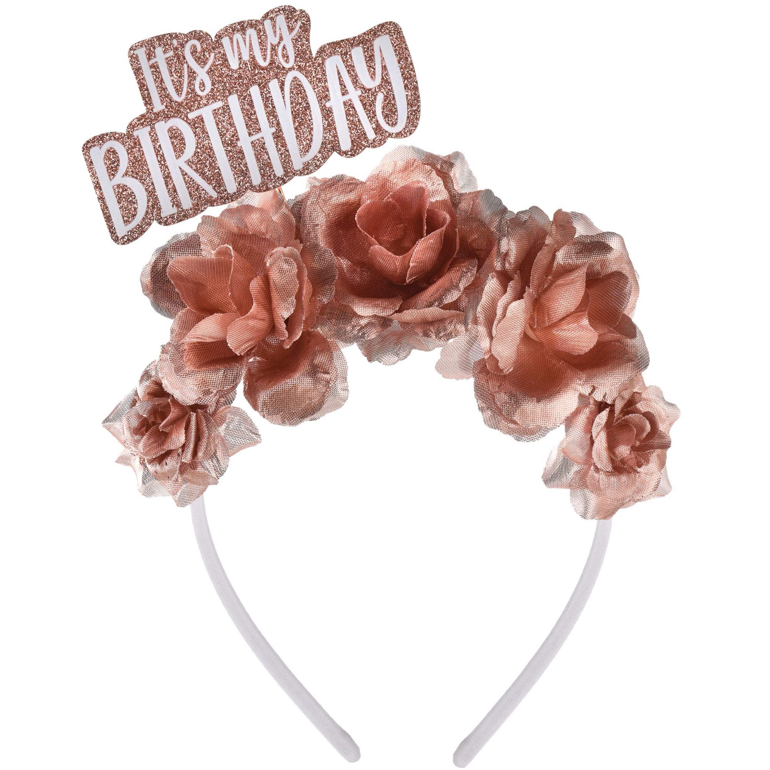 Serre-tête de luxe Its My Birthday, rose doré Front_Flat