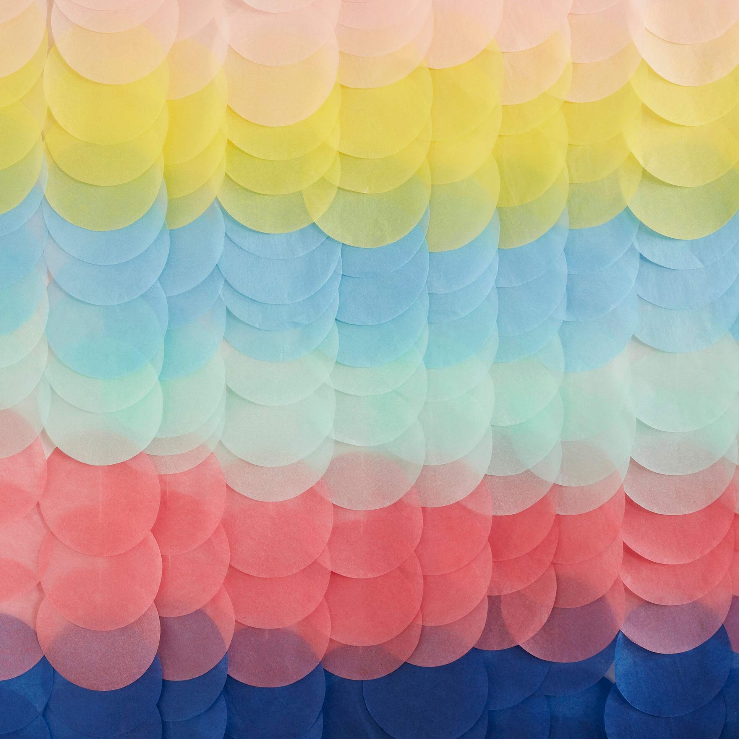 Bright Pastel Bright Tissue Paper Discs Backdrop, Multi-Colour CloseUp