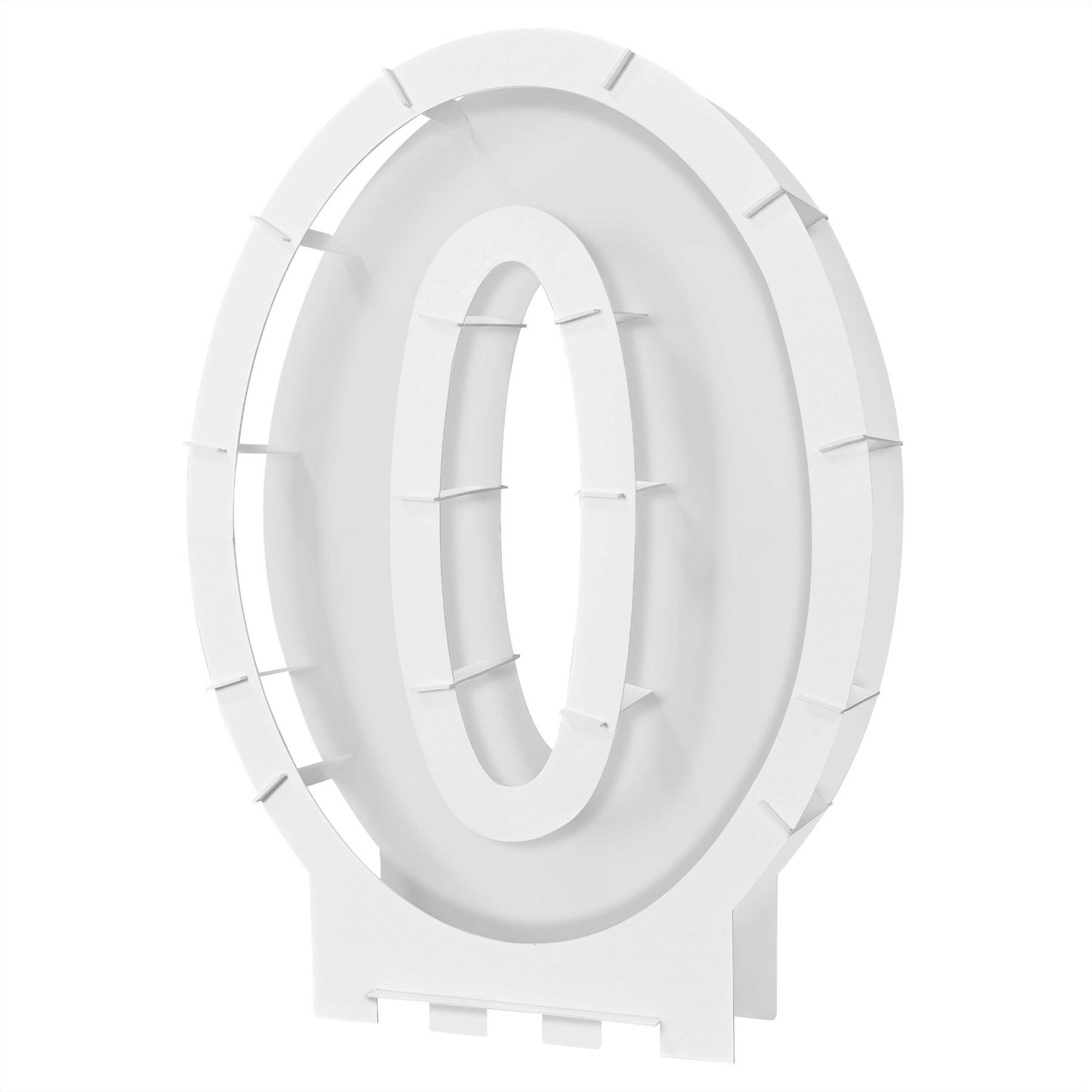 Chiffre 0 à 8, cadre en mosaïque de ballons, blanc, pour fête/remise de diplôme/veille du jour de l'An/anniversaire Front_Angled_Left