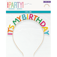 Serre-tête en émail It's My Birthday Front_Flat