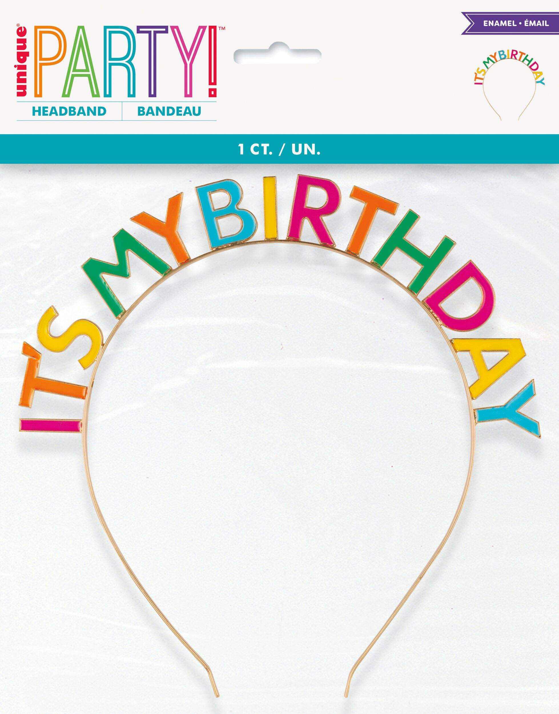 Enamel "It's My Birthday" Party Headband Front_Flat
