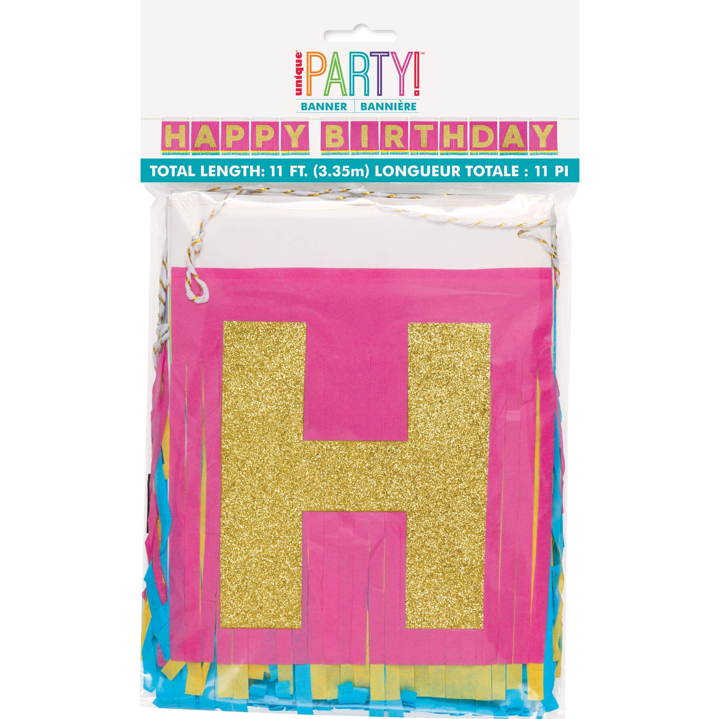 Tissue Fringed "Happy Birthday" Banner Front_Flat