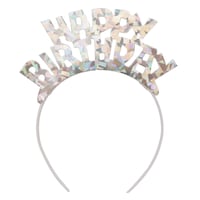 Diadème prismatique Happy Birthday, taille universelle Front_Flat