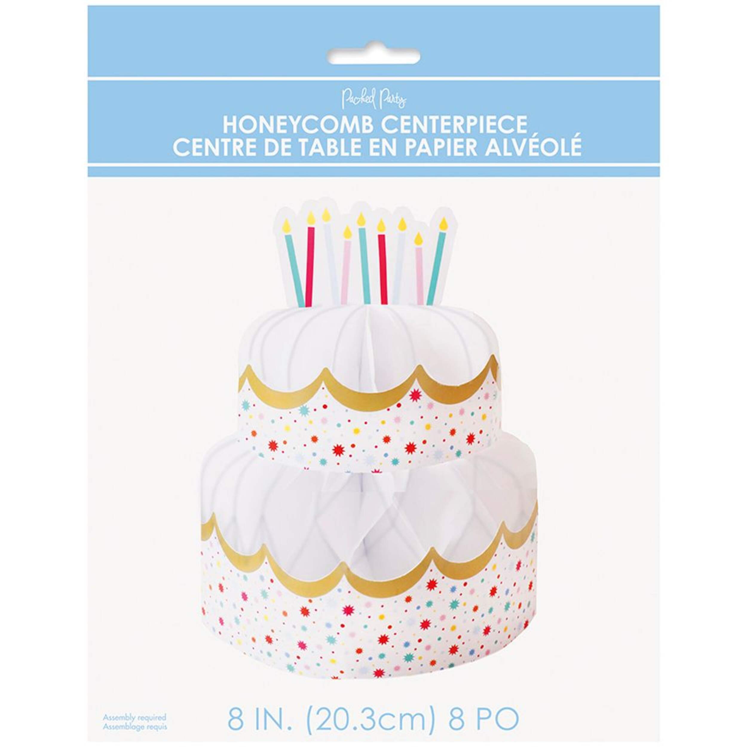 Birthday Vibes Pop-up Honeycomb Centerpiece Birthday Cake Front_Flat
