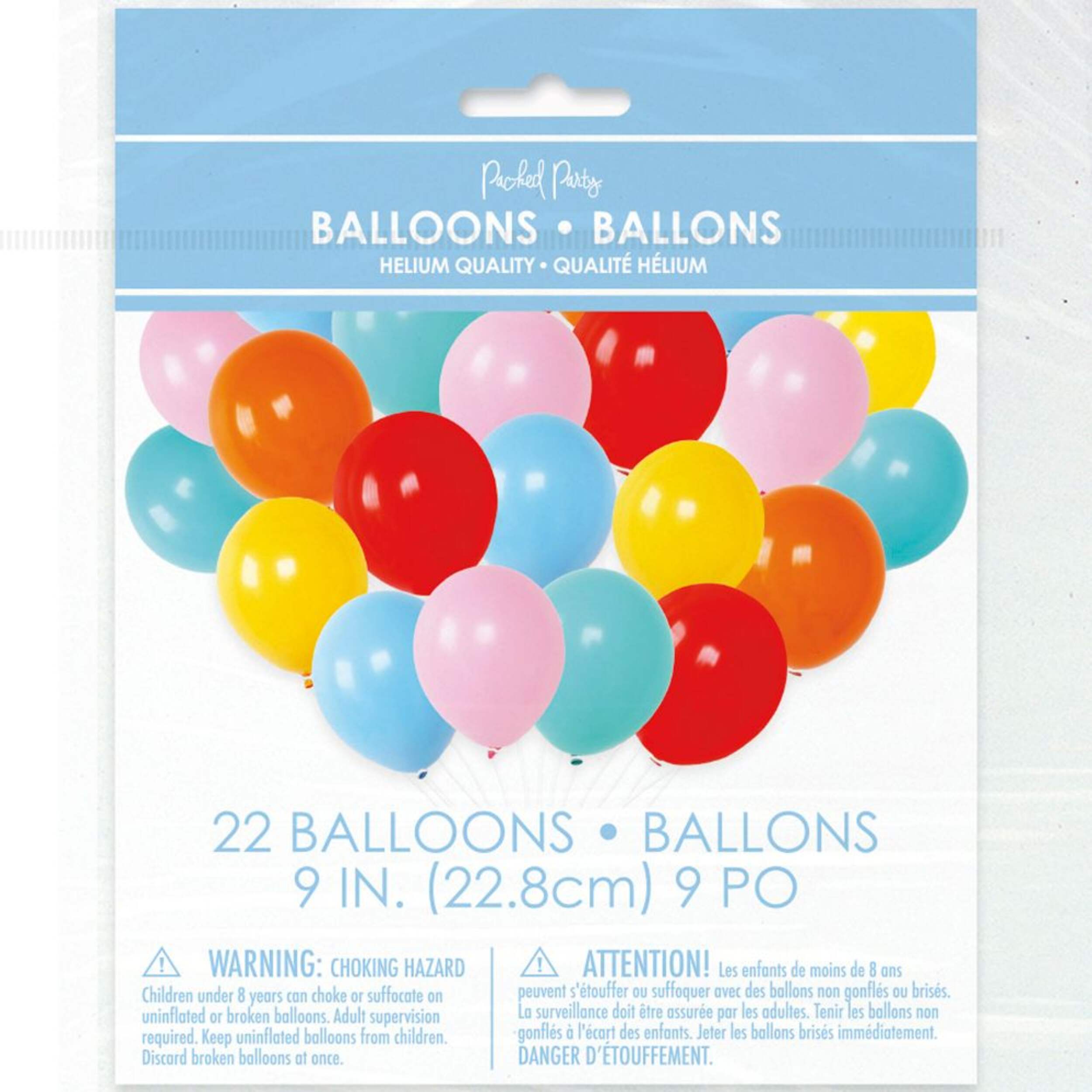 Birthday Vibes Multi-Colour Oval Latex Balloons, 9-in, 22-pk, For Birthday/Party/Graduation Front_Flat