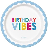 Assiette à dîner jetable, rond, motif étoilé, multicolore, 7 po