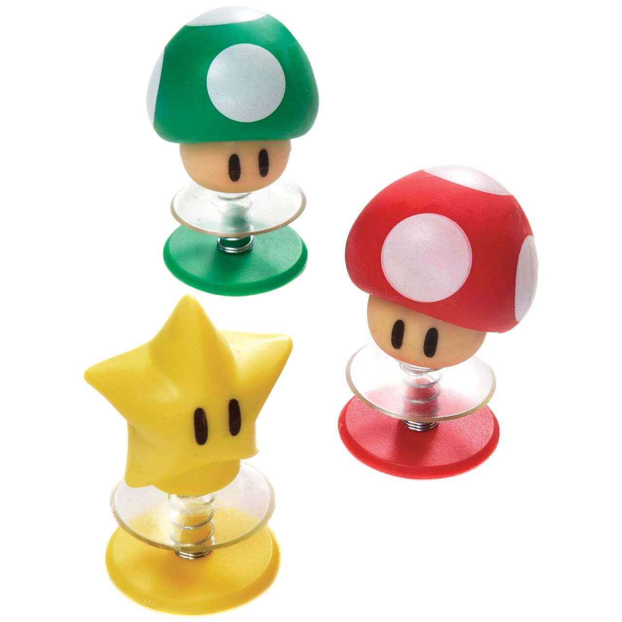 Super Mario Spring-Loaded Pop-Ups, Red/Yellow/Green, 6-pk