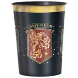 Harry Potter Gryffindor/Hufflepuff/Ravenclaw/Slytherin Plastic Reusable Favour Cup, Black, 16-oz, for Birthday Party Front_Elevated