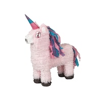 Unicorn Pinata Hanging Decoration, Pink, 13-in, Holds 2lb of Pinata Filler, for Birthday Parties Front_Angled_Left